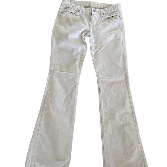 7 For All Mankind Denim - 7 For All Mankind White/Cream Low Rise Flare Jeans